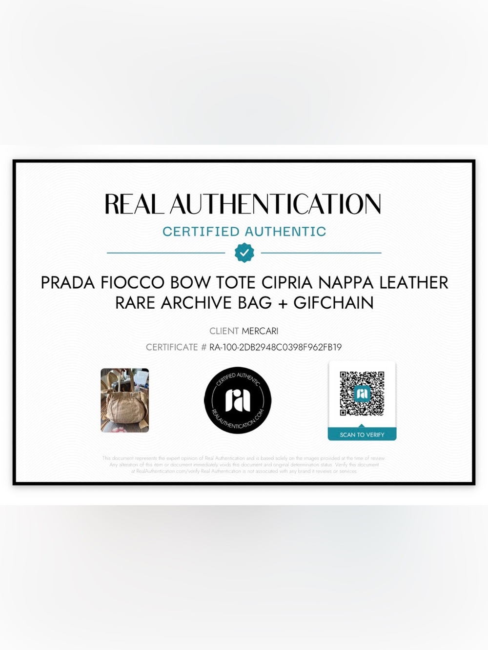 Prada Fiocco Bow Tote Cipria Nappa Leather Rare Archive Bag + Chain - Picture 16 of 16